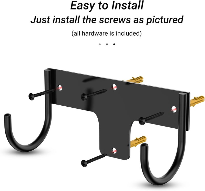 ORLESS Ironing Board Holder Wall Mount, Ironing Board Hanger, Iron Board Holder, Small Y or T Leg Iron Board Hook Wall Mount for Laundry Rooms, 6 Inch(Black) - Image 4